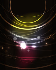 Glowing circle in dark space