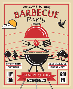 design of invitation card on barbecue party