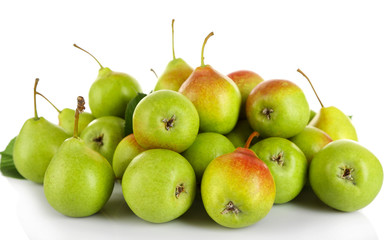 Ripe tasty pears isolated on white