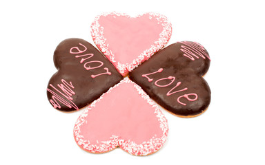 Hearts frosting cookies