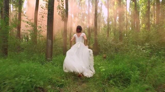 Beautiful Bride White Princess Woman Dress Vintage Running