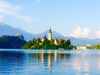 beautiful landscape of lake Bled, Slovenia, Europe