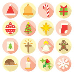 flat style icon of Christmas related object