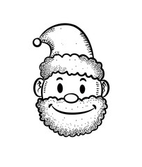 Santa head in doodle style