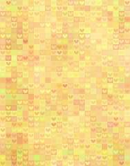 Beautiful heart shape pattern in yellow spectrum
