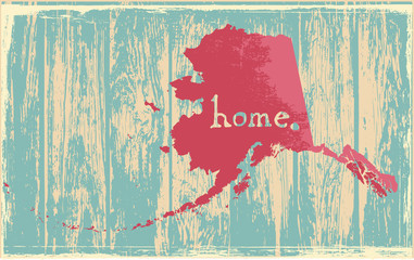 Alaska nostalgic rustic vintage state vector sign