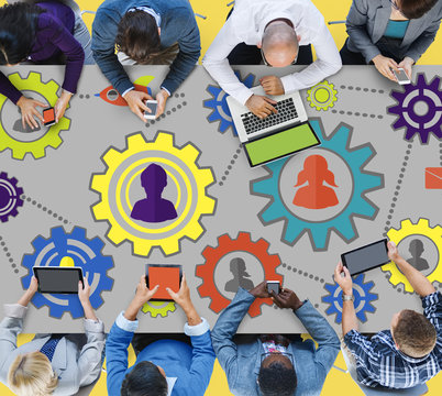 Team Functionality Industy Teamwork Connection Technology Concep