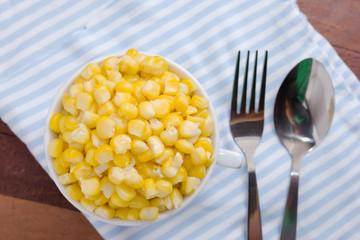 Sweet corn in a cup