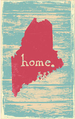 Maine nostalgic rustic vintage state vector sign
