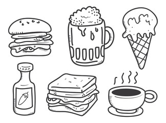 food and drink doodle