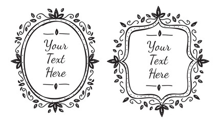 set of cute frame in doodle style