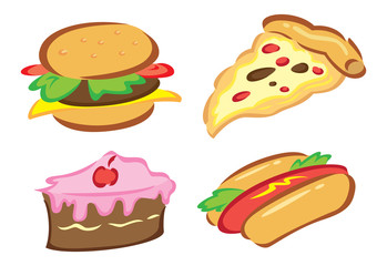 set of junk food icon