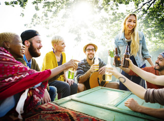 Diverse People Friends Hanging Out Concept