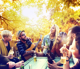 Diverse People Friends Hanging Out Happiness Concept