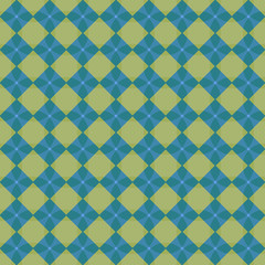 seamless texture: ochre rhombus and blue circles