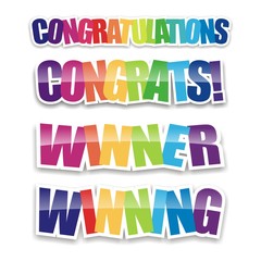 Congratulations Icons - Rainbow Color - congratulations colorful on white background
