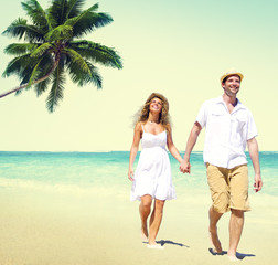 Honeymoon Couple Summer Beach Dating Concept