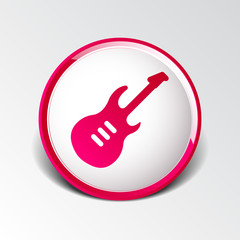 guitar icon with long shadow melody electric