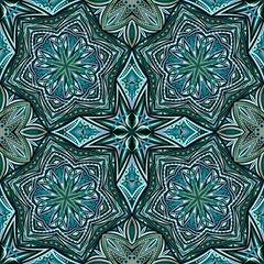 Abstract Colorful Damask Seamless Vector Background