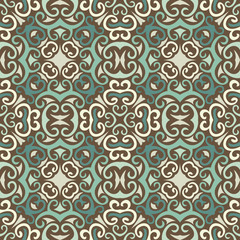 Abstract Colorful Damask Seamless Vector Background