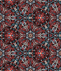 Abstract Colorful Damask Seamless Vector Background