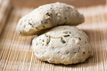 coriander bread with chives