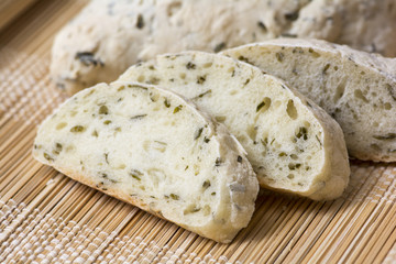 coriander bread with chives