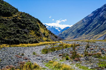 Off-roading through the river bed at Macaulay Valley