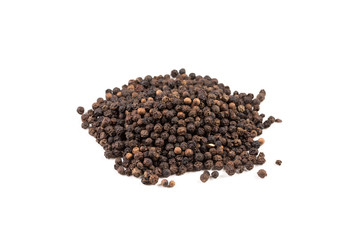 Black pepper was placed on a white background