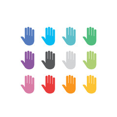 colorful flat hand icon no