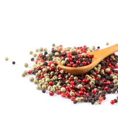 Pepper seasoning mix in wooden spoon