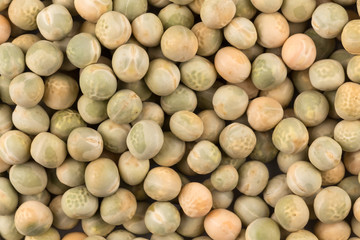 Whole dried green peas full frame