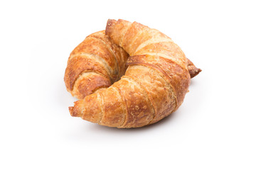 Croissant over white background