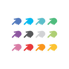 colorful flat hand icon direction