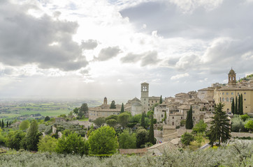 Obraz premium Panorama of the valley in Assisi, Italy