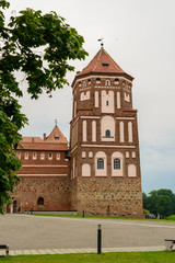 Fototapeta na wymiar Medieval Mirskiy castle in Mir. Grodno region. Belarus. Focus on