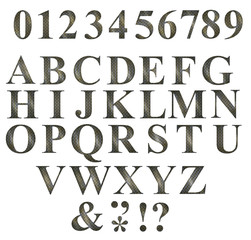 metal texture alphabet