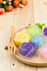 Colorful of thai jelly dessert.