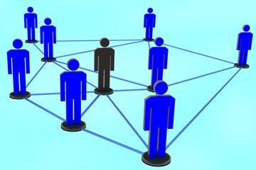 Network with human figures