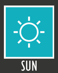 Vector simple icons sun rays with short