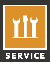Vector icons of service. Screwdriver and spanner