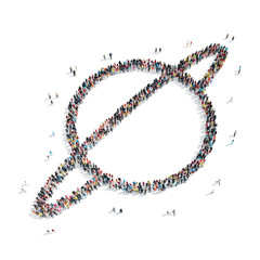 group people  shape  planet Saturn