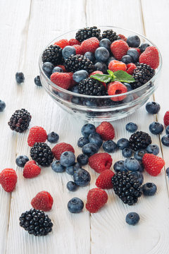 Healthy mixed fruit and ingredients