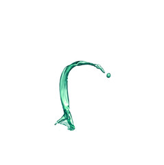 green juice splash on white background