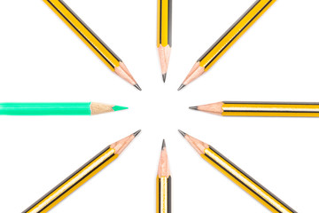 Pencils together