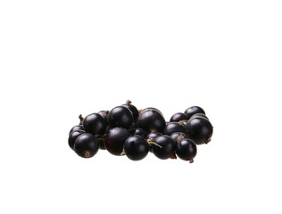 Black currants isolated on white