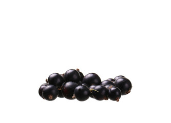 Black currants isolated on white