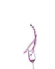 Purple alcoholic cocktail on white isolate splash