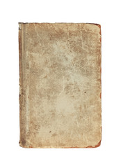 Old vintage textured cover of book on a white background