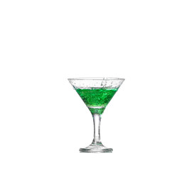   green cocktail with  isolated on white background